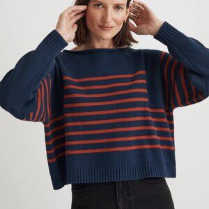 NWT Madewell Rolled-Neck Cotton Pullover Sweater